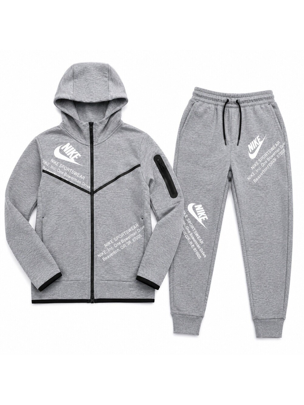 Nike Sportswear Gray Tech Hoodie Jogger Men's Tracksuit Medium DM6474-063